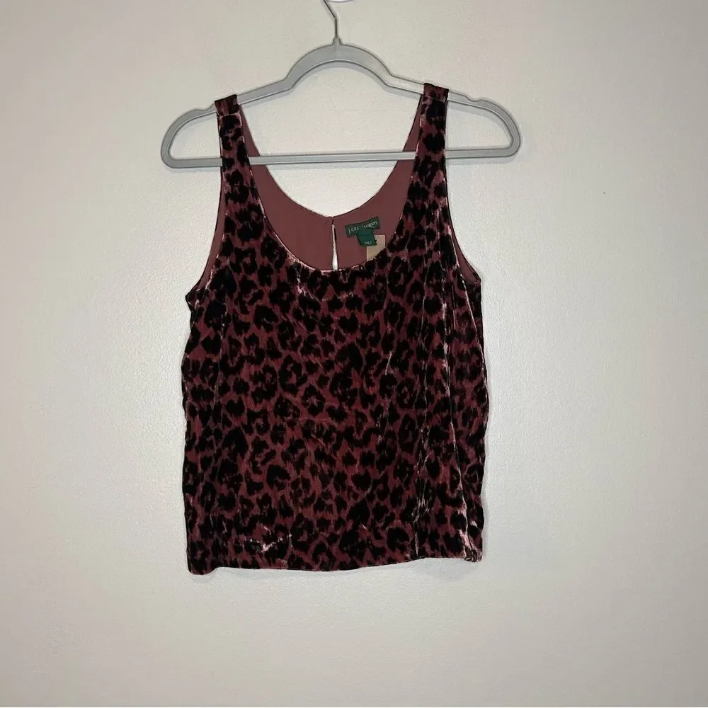 J.Crew Printed Leopard Velvet Tank